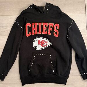 Kansas City Chiefs Black Studded Hoodie Sweater